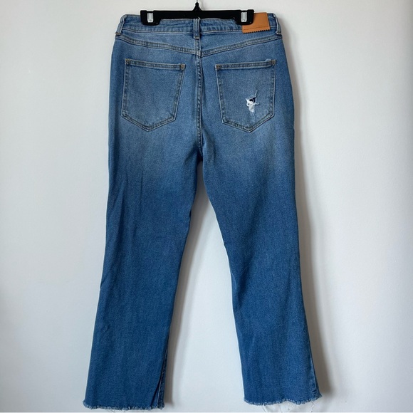 Avec Les Filles Blue Ankle Length Flare Raw Hem Blue Jeans Size 27 - Picture 6 of 10